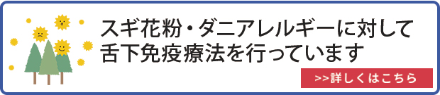 スギ花粉・ダニアレルギーに対して舌下免疫療法を行っています